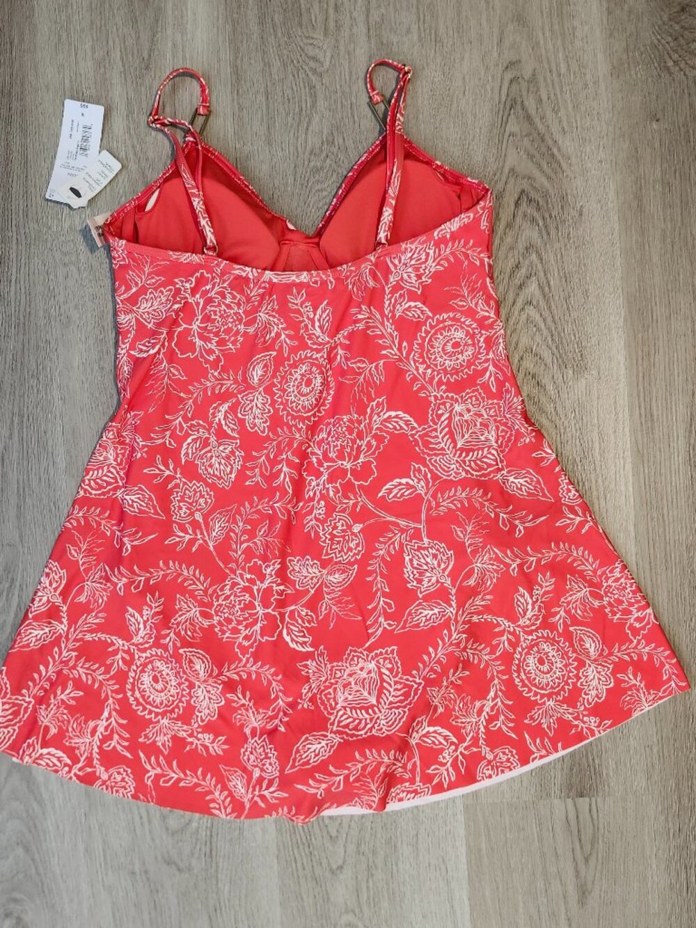 Liz Claiborne “Kingston Voyage” Coral‑Pink Floral Swim Dress – Size 10 (NWT) - Picture 8 of 12